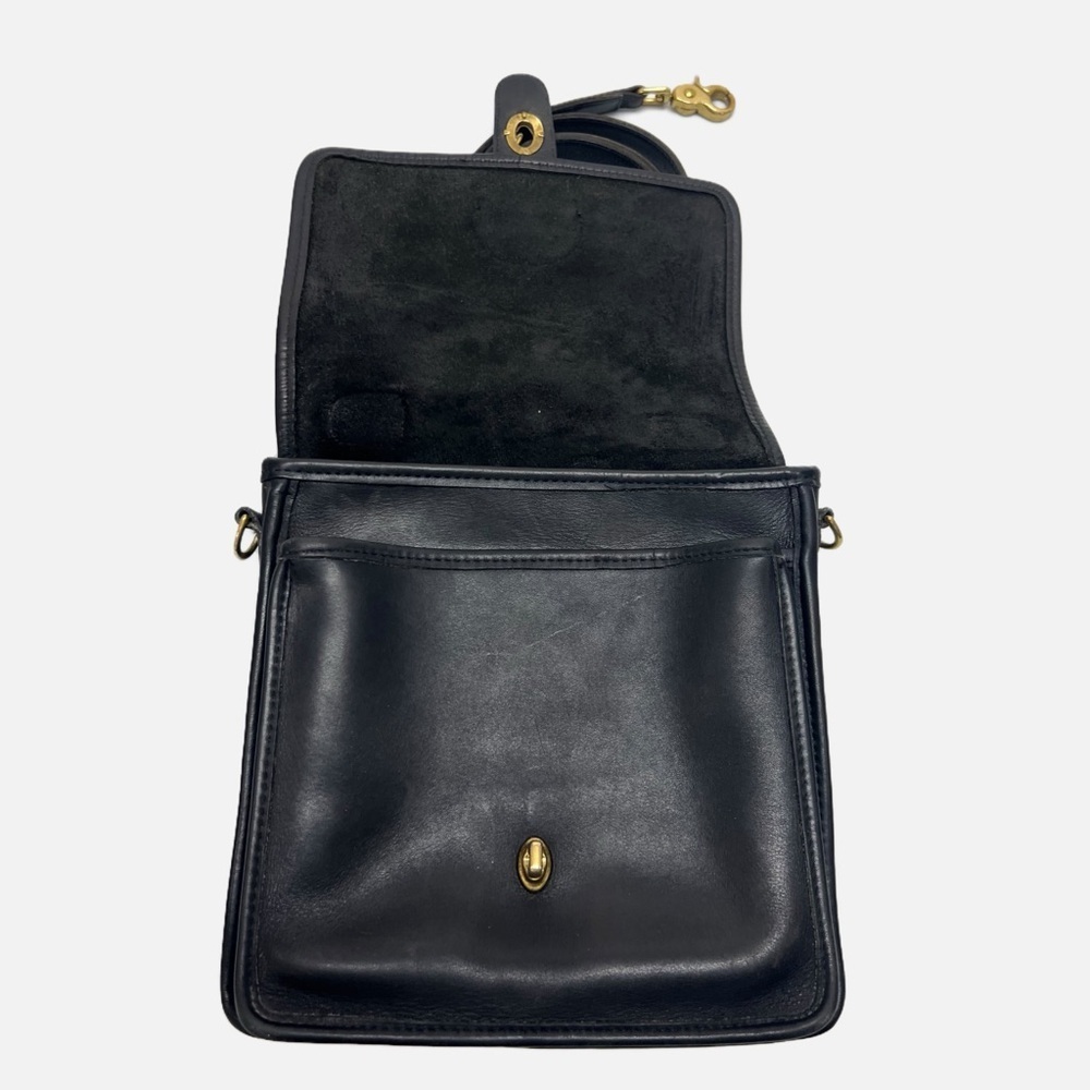 Coach Vintage Station Bag Black Glove Tanned Leather Station Crossbody size M - Picture 4 of 13
